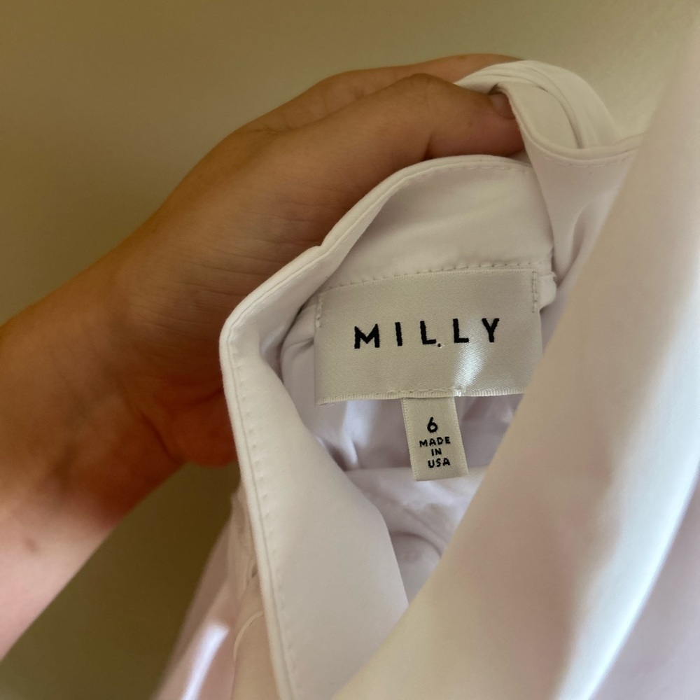 MILLY | Elegant White Halter Dress, Collared, Hi-Low, Fashion Week 2016, Size 6 - Picture 2 of 12